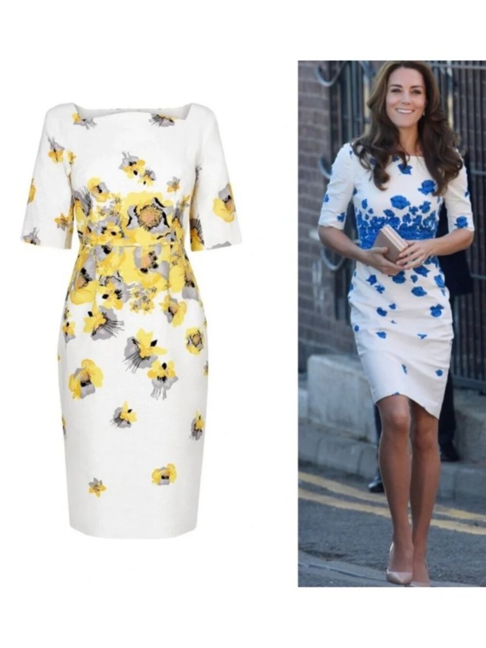 LK Bennett Lasana Poppy Dress Yellow Size 4